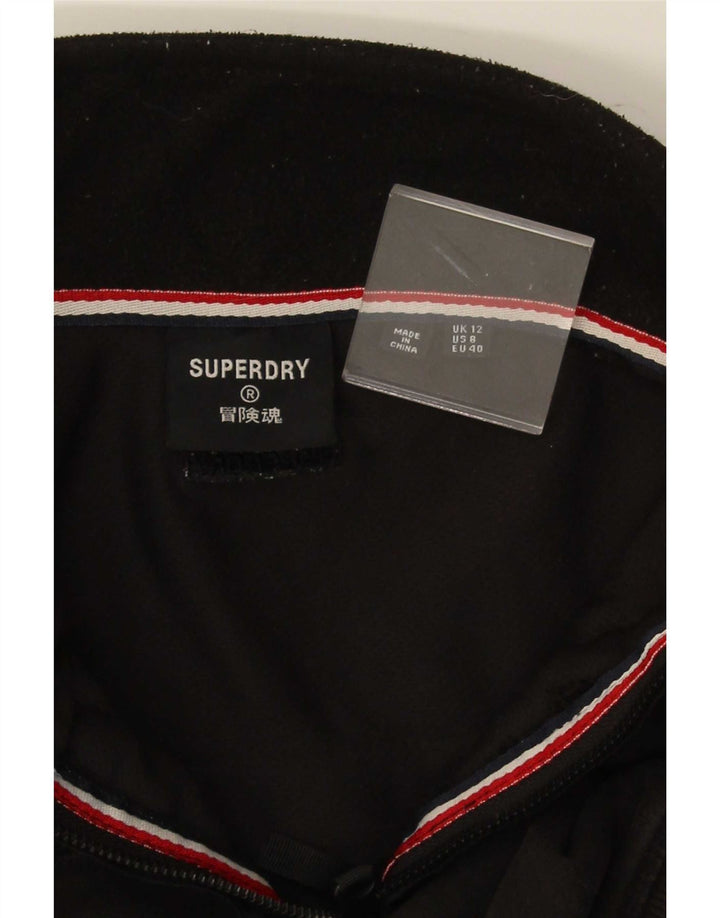 Superdry Mujer Oversize Crop Sudadera Jumper UK 40 Medium Negro