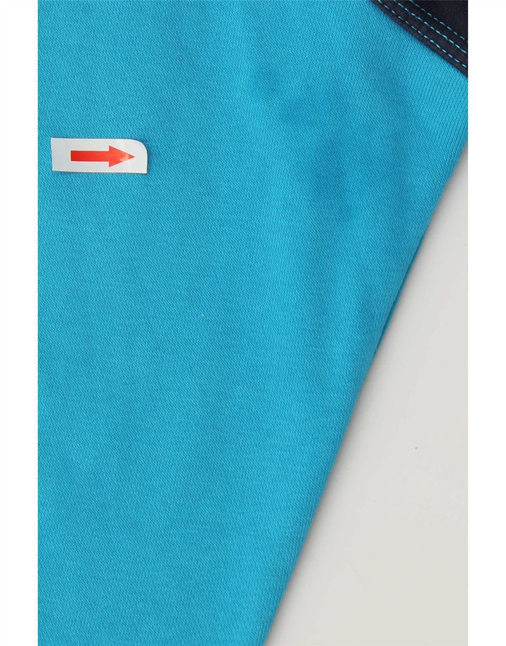 Nike - Sudadera con capucha y cremallera para hombre, algodón azul medio con bloques de color