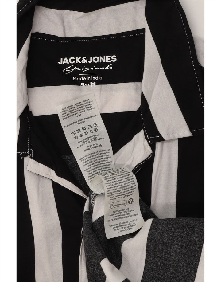 Camisa Jack & Jones Hombre Manga Corta Viscosa Rayas Negra Mediana