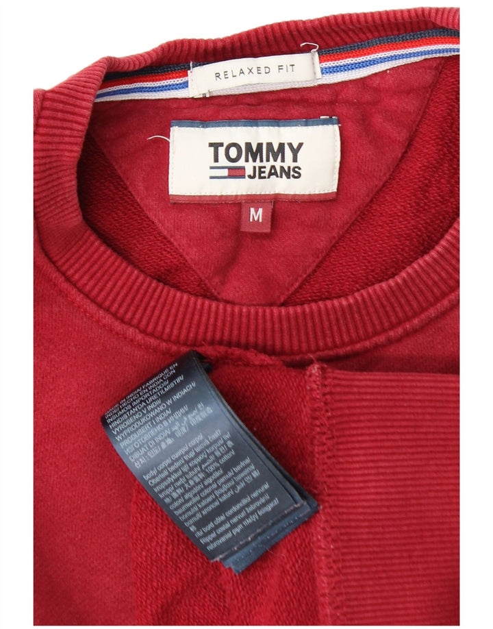 TOMMY HILFIGER Sudadera de corte relajado para hombre Jersey de algodón rojo medio