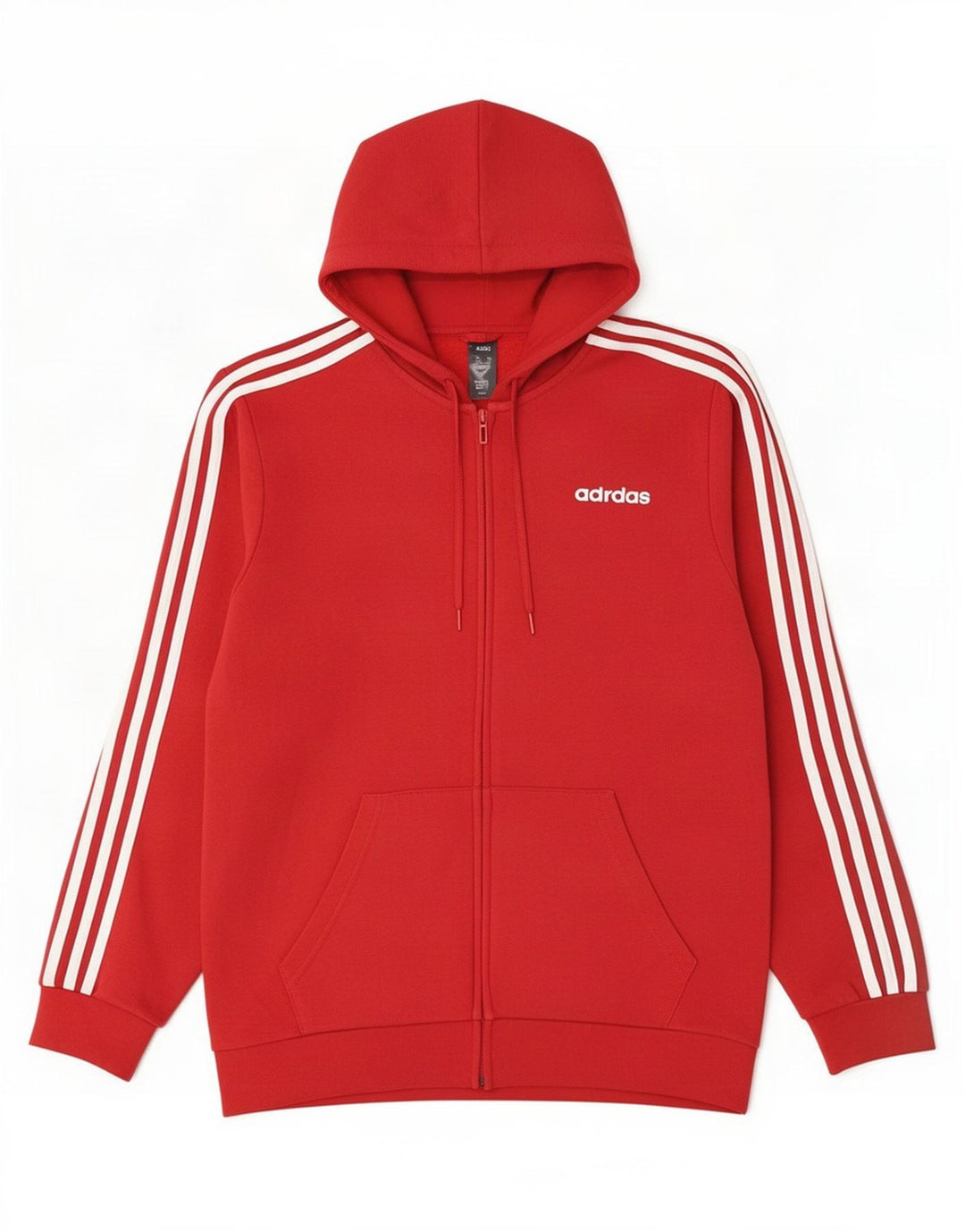 Adidas Hombre Zip Sudadera Con Capucha Suéter Medio Rojo Algodón