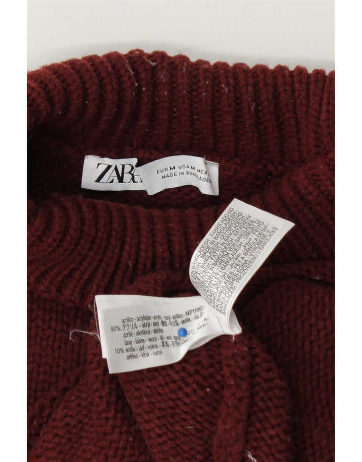 Zara Mujer Jersey Oversize con Cuello Tortuga UK 44 Medium Borgoña