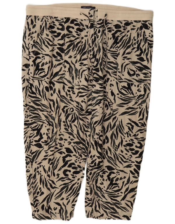 Marks & Spencer Pantalones Harem Cortos para Mujer UK 20 2XL W42 L23 Beige