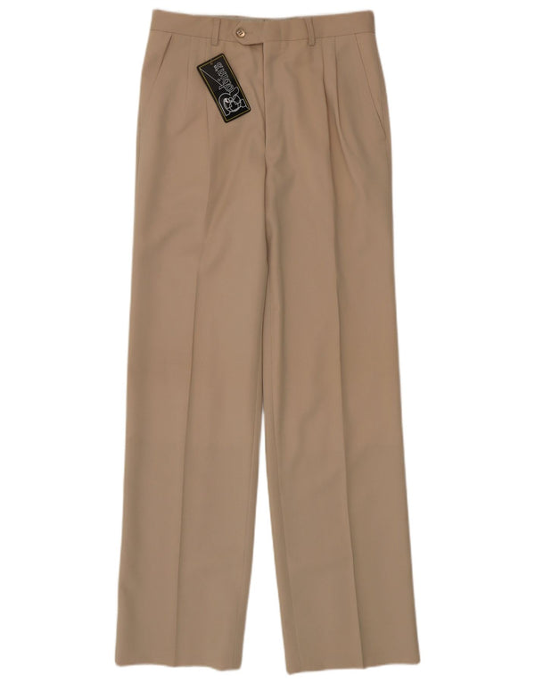 Robin's Pantalón de traje con pinzas para hombre IT 46 Small W28 L32 Lana virgen beige