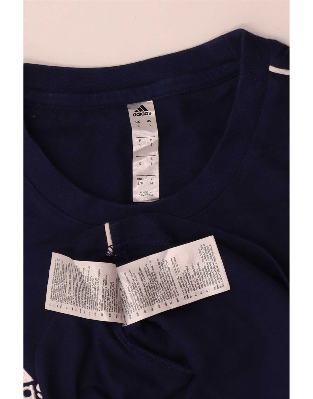 Adidas Hombre Camiseta Top Small Azul Marino Algodón