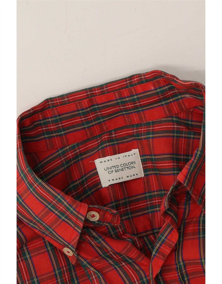 Camisa Benetton para hombre Medium Red Check