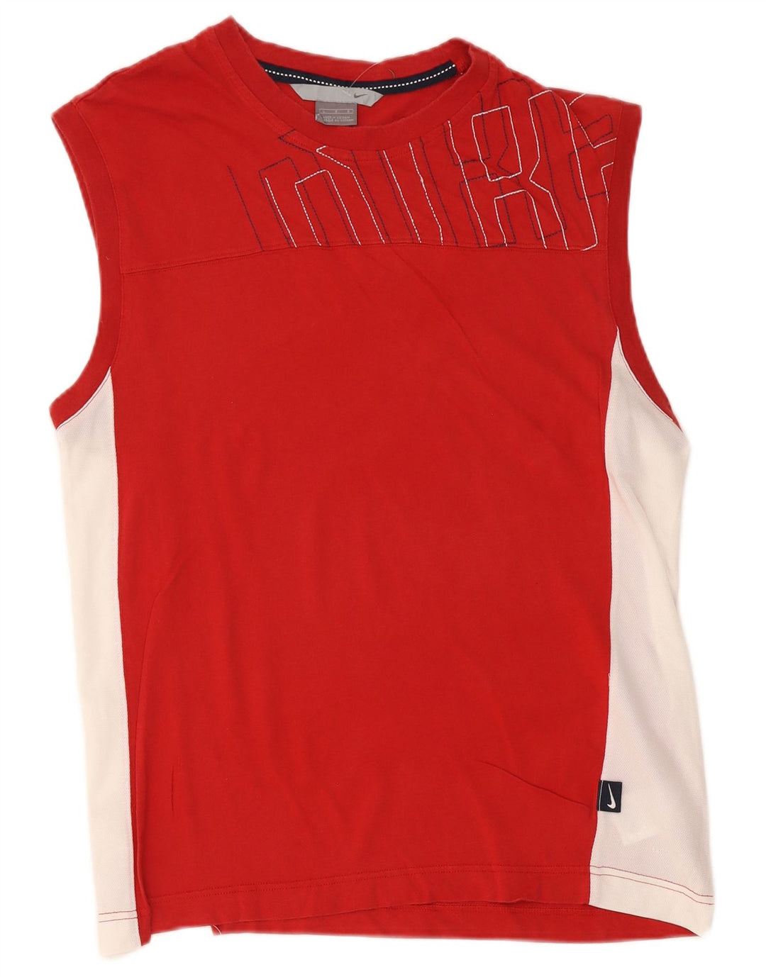 Camiseta sin mangas con estampado gráfico de algodón en bloques de color rojo grande para hombre Nike