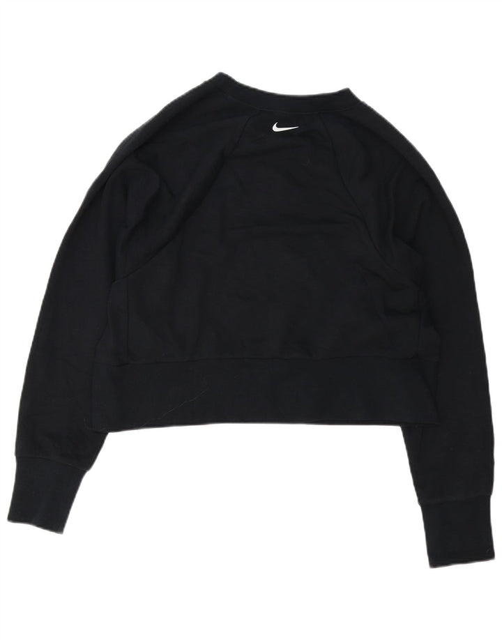 Nike Dri Fit Crop Sudadera extragrande para mujer, talla 10, color negro