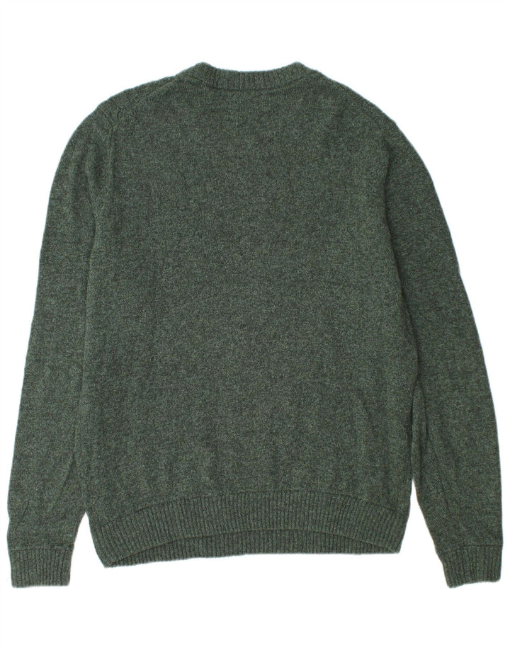 Marks & Spencer Jersey con cuello barco para hombre, talla grande, poliamida verde