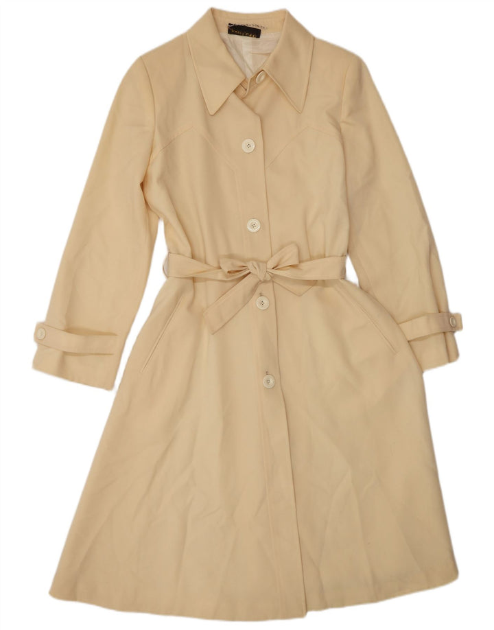 Vintage mujer gabardina Reino Unido 10 pequeño beige