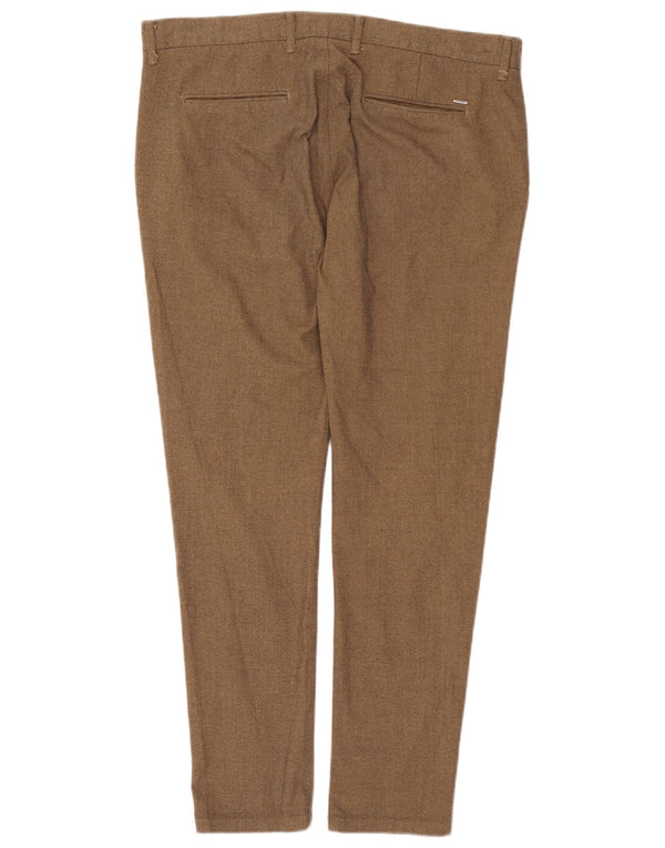 Zara Mens Slim Chino Pantalones EU 44 Large W34 L30 Beige