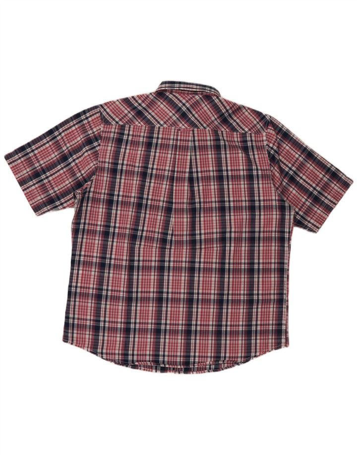 James Pringle Camisa de manga corta para hombre Poliéster a cuadros rojos grandes