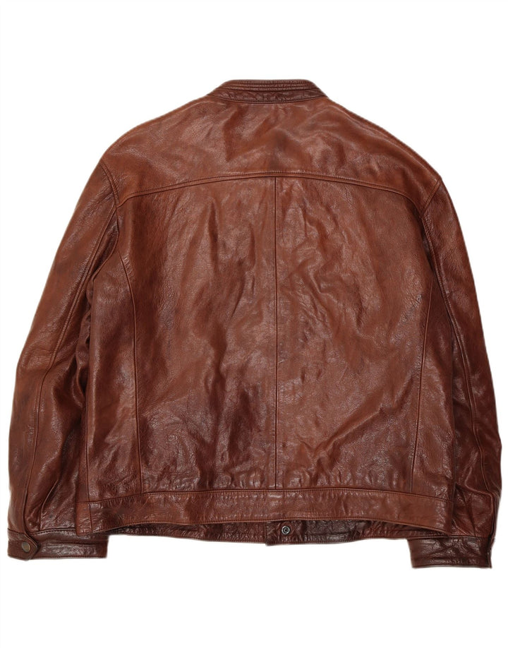 Vintage chaqueta de cuero para hombre Reino Unido 38 cuero marrón medio