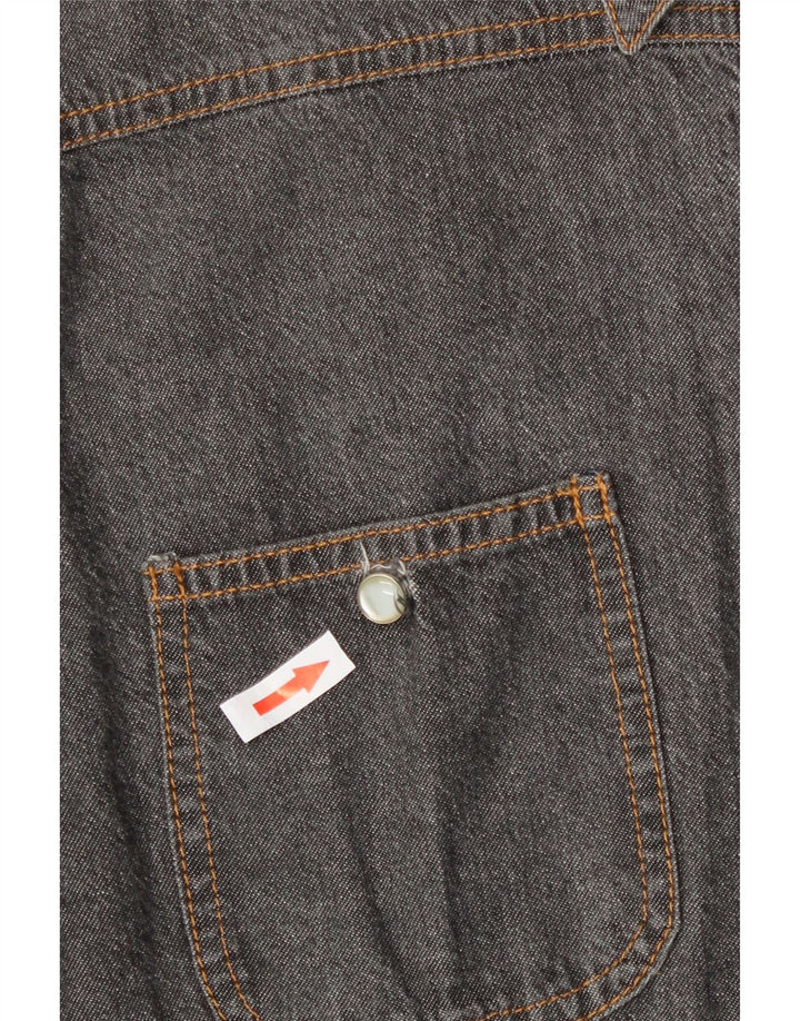 C'EST COMMECA Camisa vaquera para mujer UK 46 Grande Gris