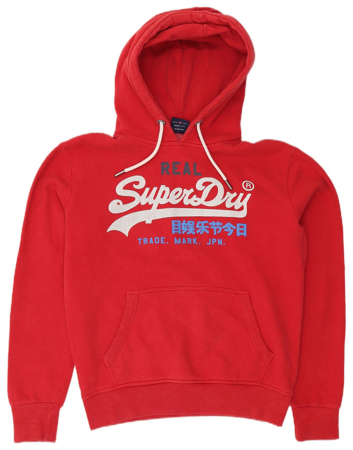 SUPERDRY Jersey con capucha y estampado gráfico de algodón rojo medio para hombre