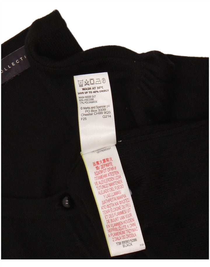 Marks & Spencer Suéter tipo cárdigan para mujer UK 10 Small Viscosa negra