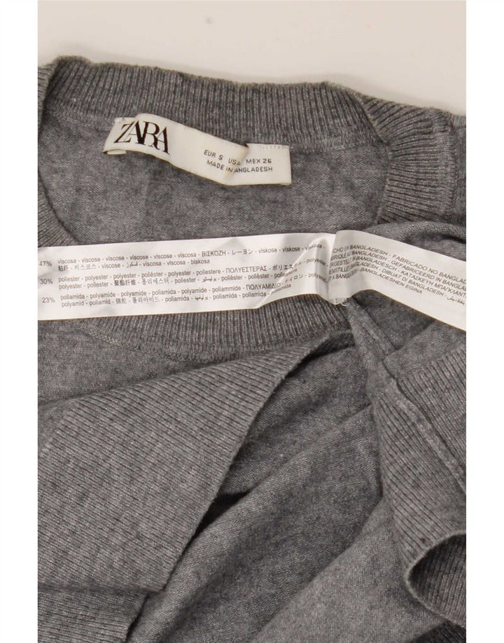 Zara Hombre Jersey Cuello Redondo Jersey Small Viscosa Gris