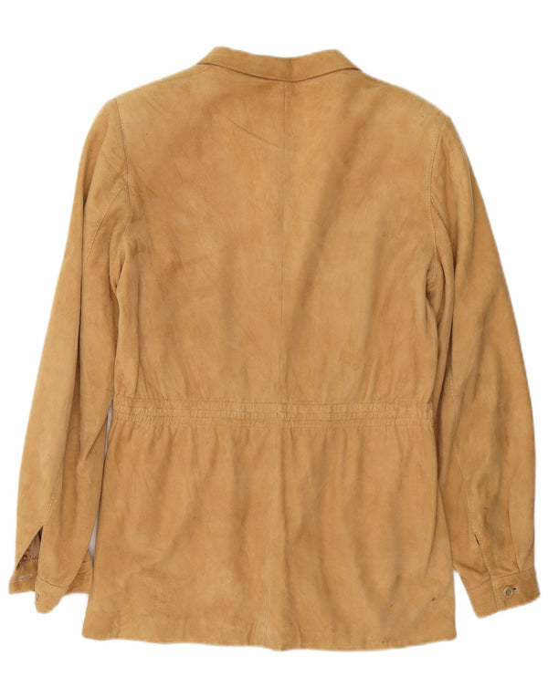 Chaqueta de ante vintage para mujer IT 46 cuero beige grande