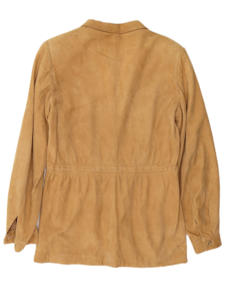 Chaqueta de ante vintage para mujer IT 46 cuero beige grande
