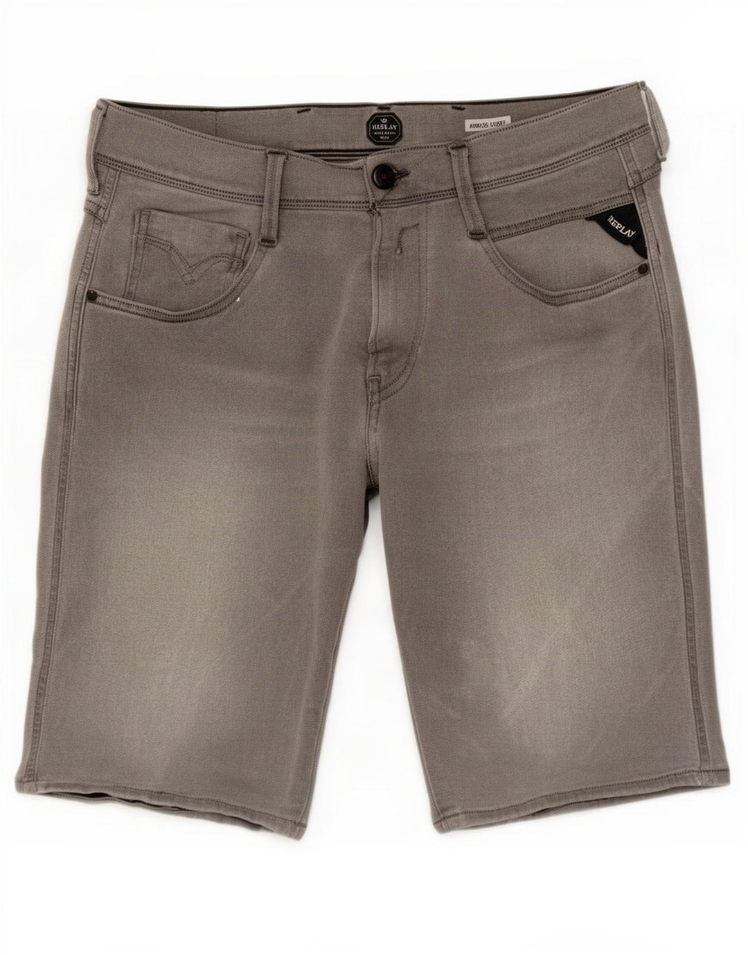 Replay Pantalones cortos vaqueros Anbass para hombre W32 Algodón gris medio