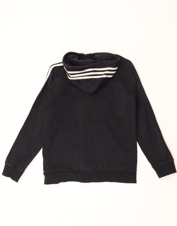 Adidas - Sudadera con capucha y cremallera para niños, 13-14 años, algodón negro