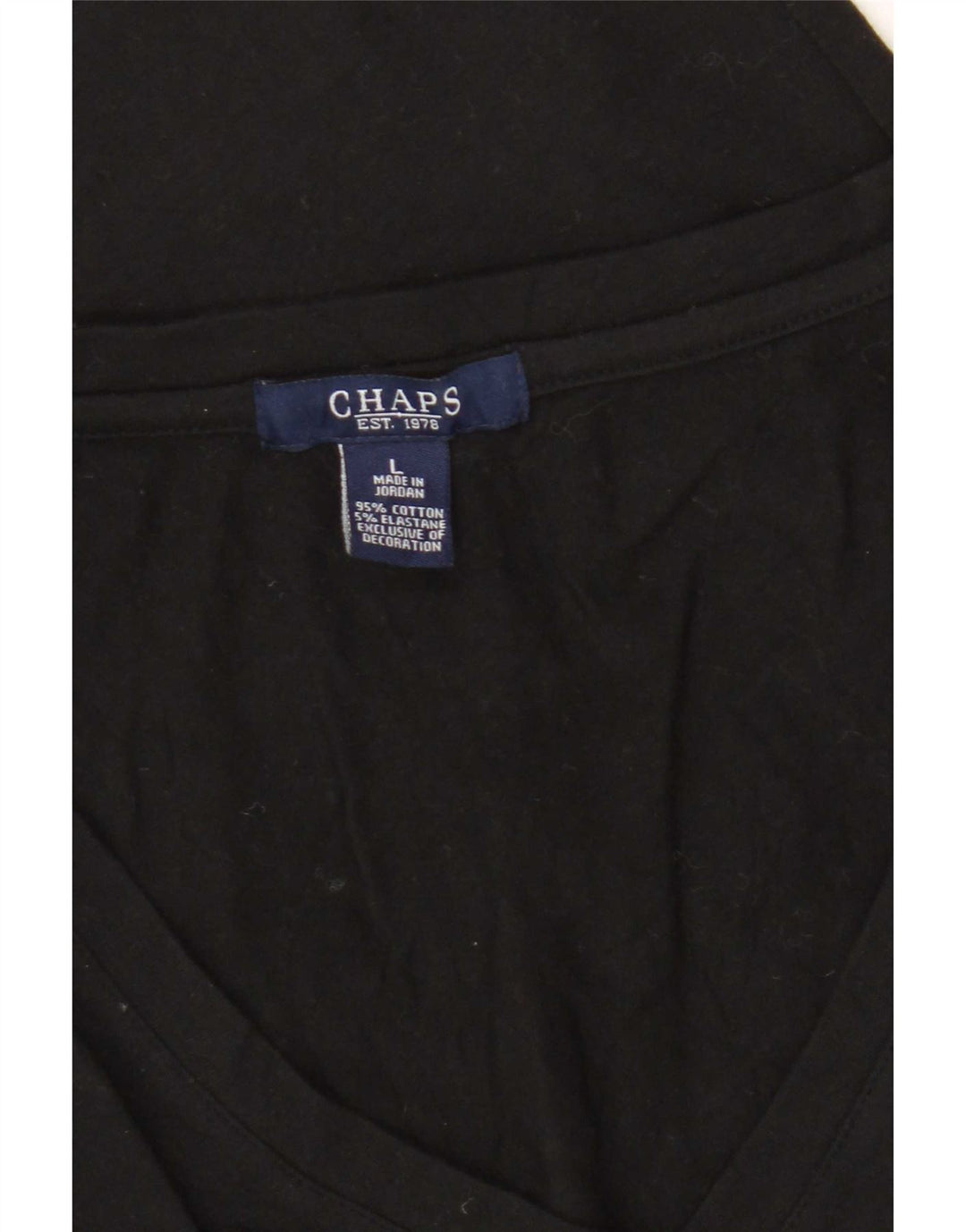 Chaps Camiseta para mujer Top UK 40 Grande Algodón negro