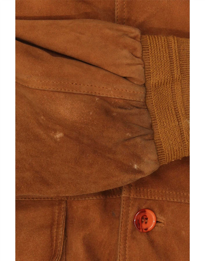 Vintage hombres ante bomber chaqueta IT 56 3XL cuero marrón