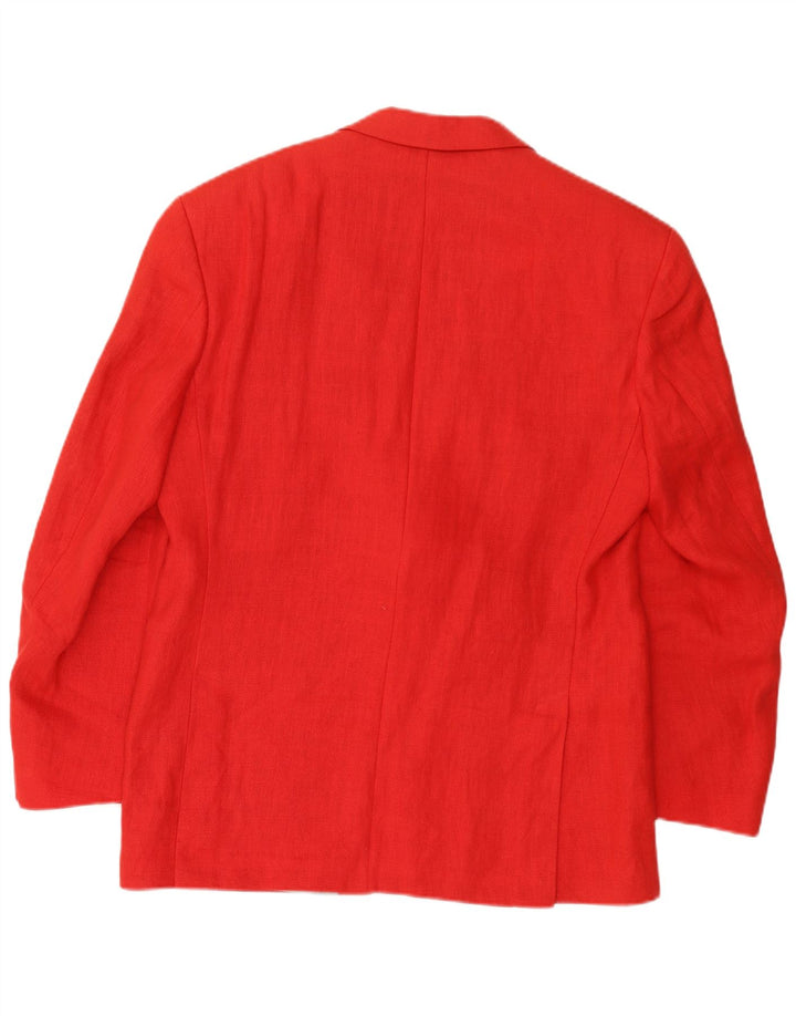 Vintage hombres 2 botones Blazer chaqueta IT 50 lino rojo grande