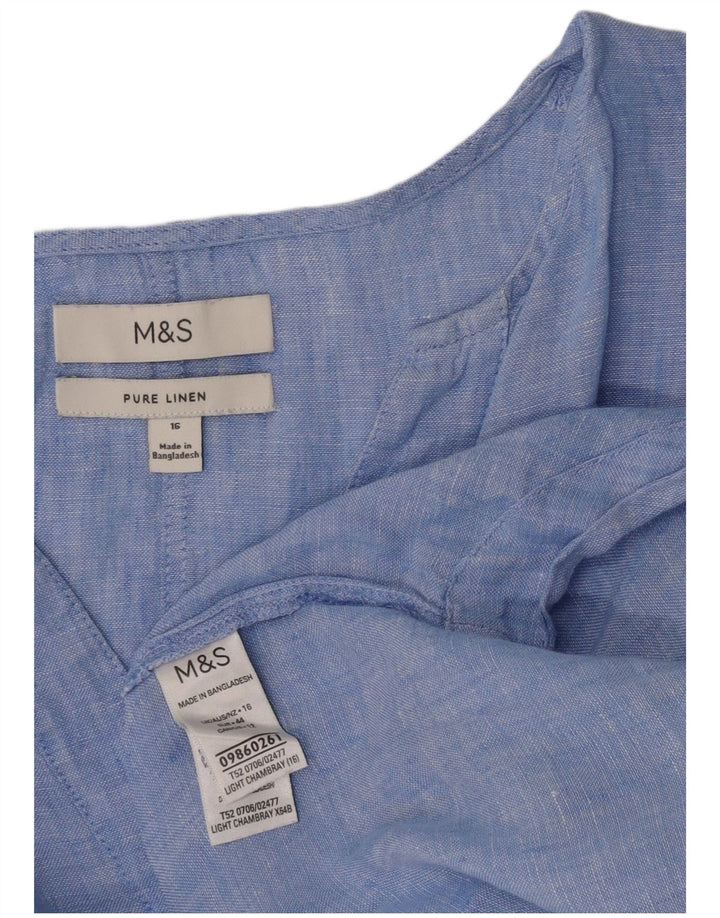 Marks & Spencer Camisa tipo jersey larga para mujer UK 46 Grande Azul