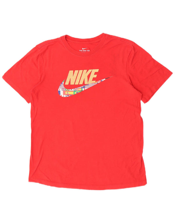 Nike - Camiseta gráfica para hombre, parte superior de algodón rojo mediano