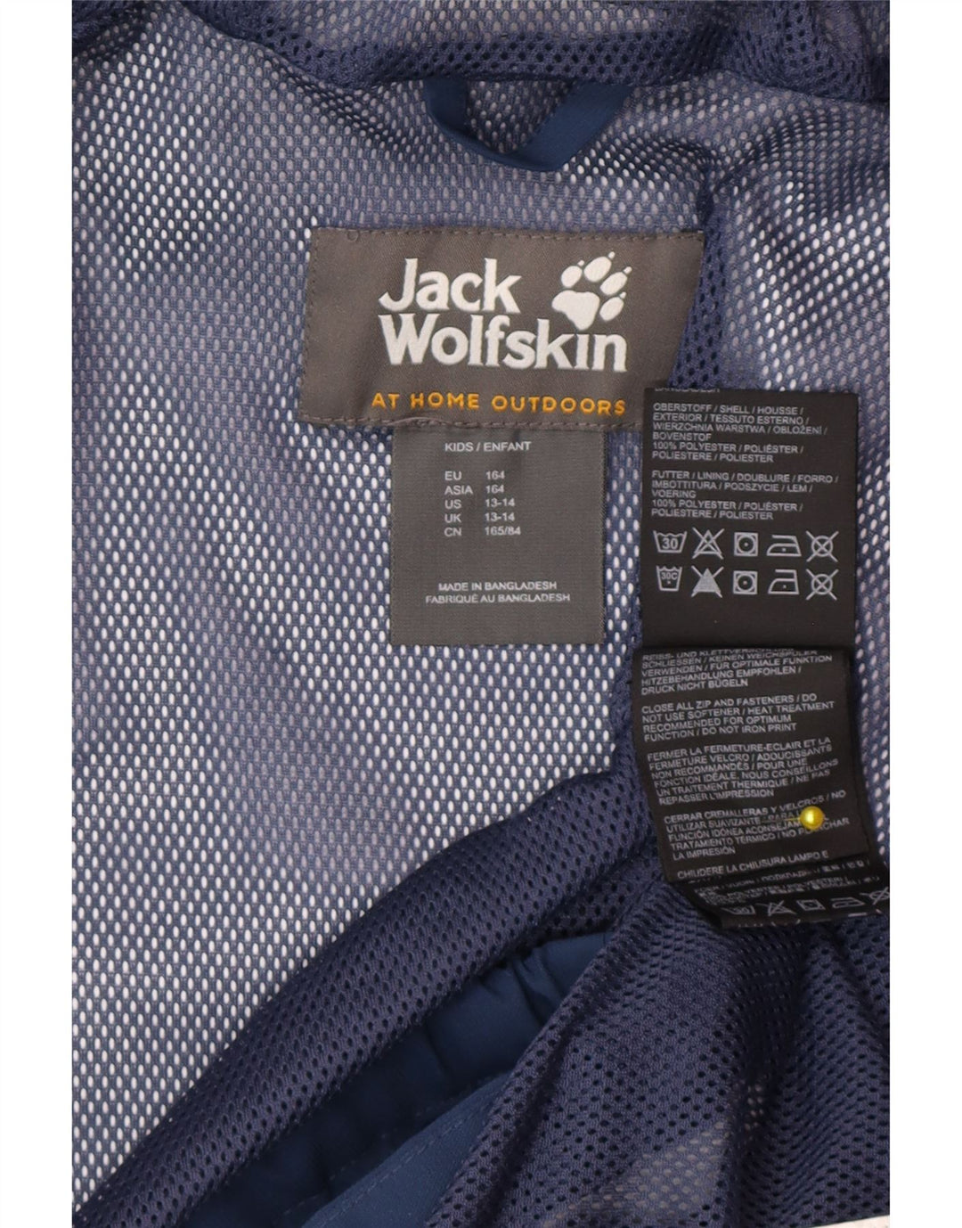 Jack Wolfskin Chubasquero con capucha para niño 13-14 años Azul Marino Poliéster