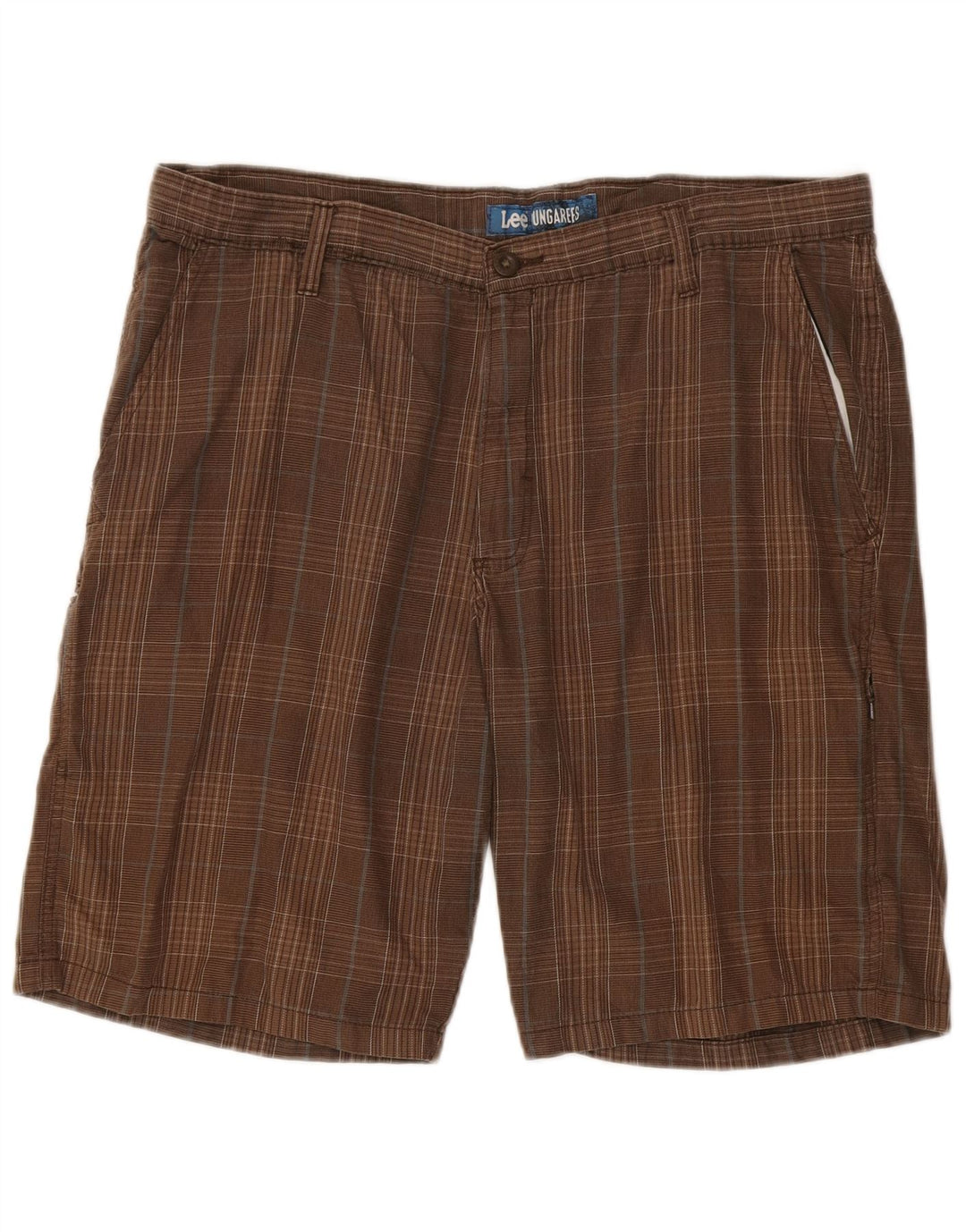 Pantalones cortos tipo cargo Lee para hombre W38 XL Algodón a cuadros marrón