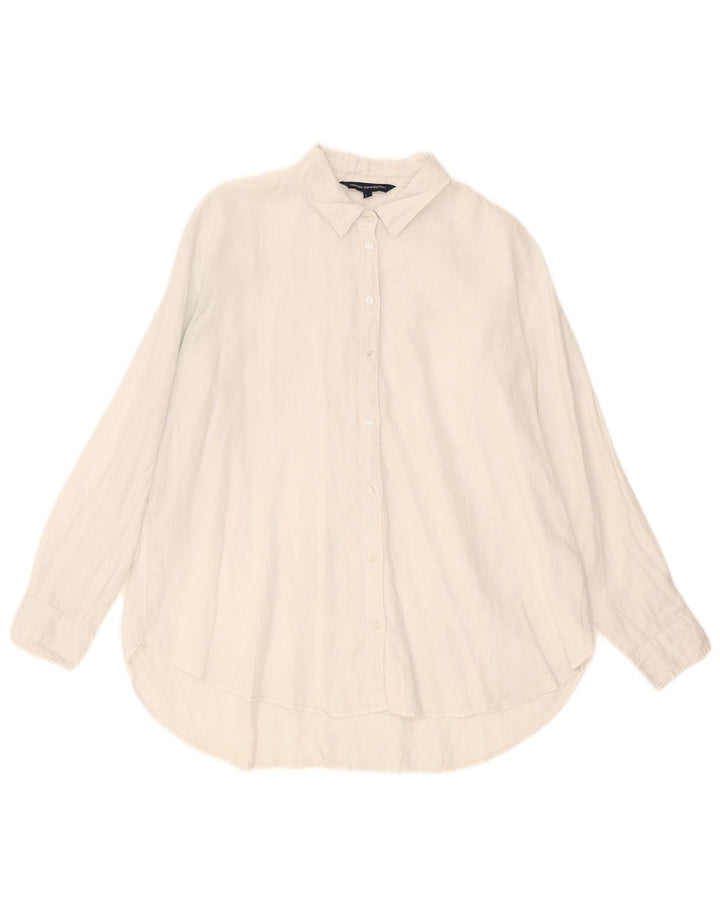 French Connection Camisa extragrande para mujer Reino Unido 42 Mediano Blanco