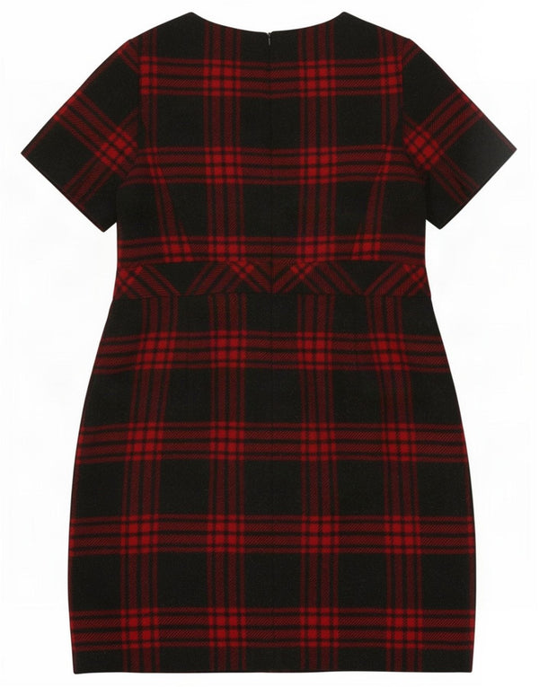 Hobbs Vestido tubo para mujer UK 46 Lana a cuadros rojos grandes