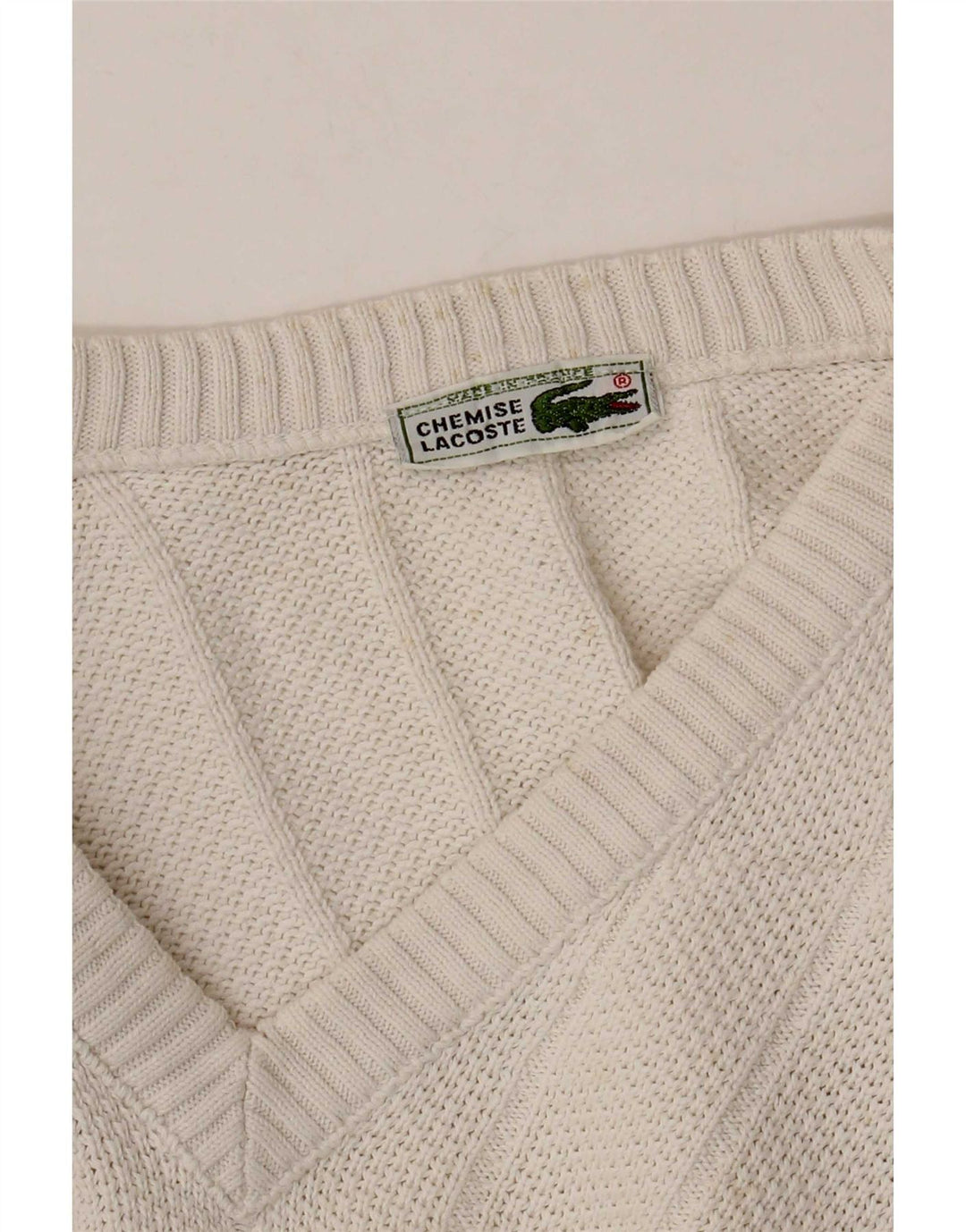 Lacoste Jersey con Cuello en V para Hombre Talla 6 XL Blanco