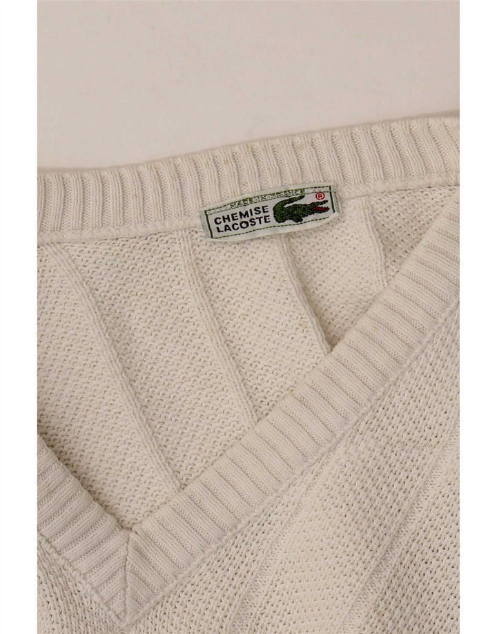 Lacoste Jersey con Cuello en V para Hombre Talla 6 XL Blanco