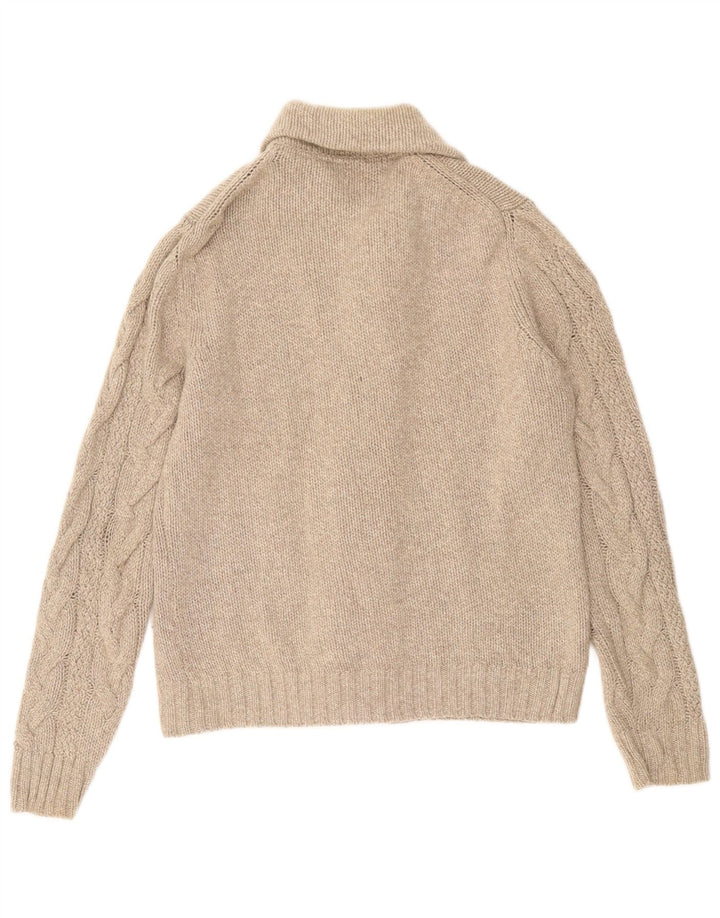 Massimo Dutti Jersey Cárdigan Hombre XL Lana Beige