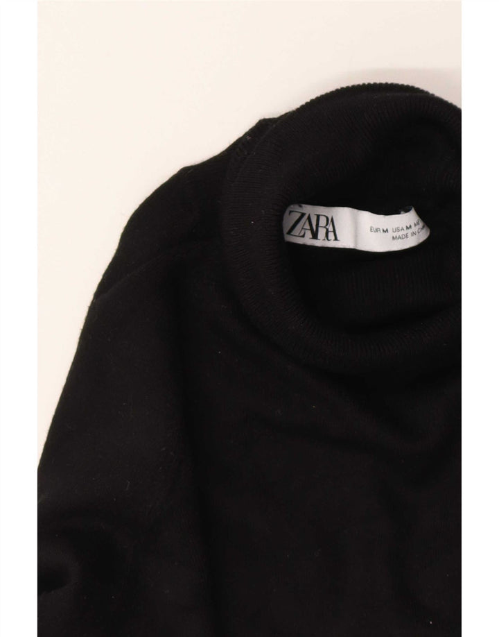 Zara - Jersey con cuello vuelto para mujer, talla 40, talla M, color negro