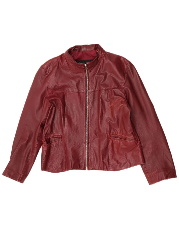 Lavorazione Artigiana Chaqueta de cuero para mujer IT 46 Large Borgoña