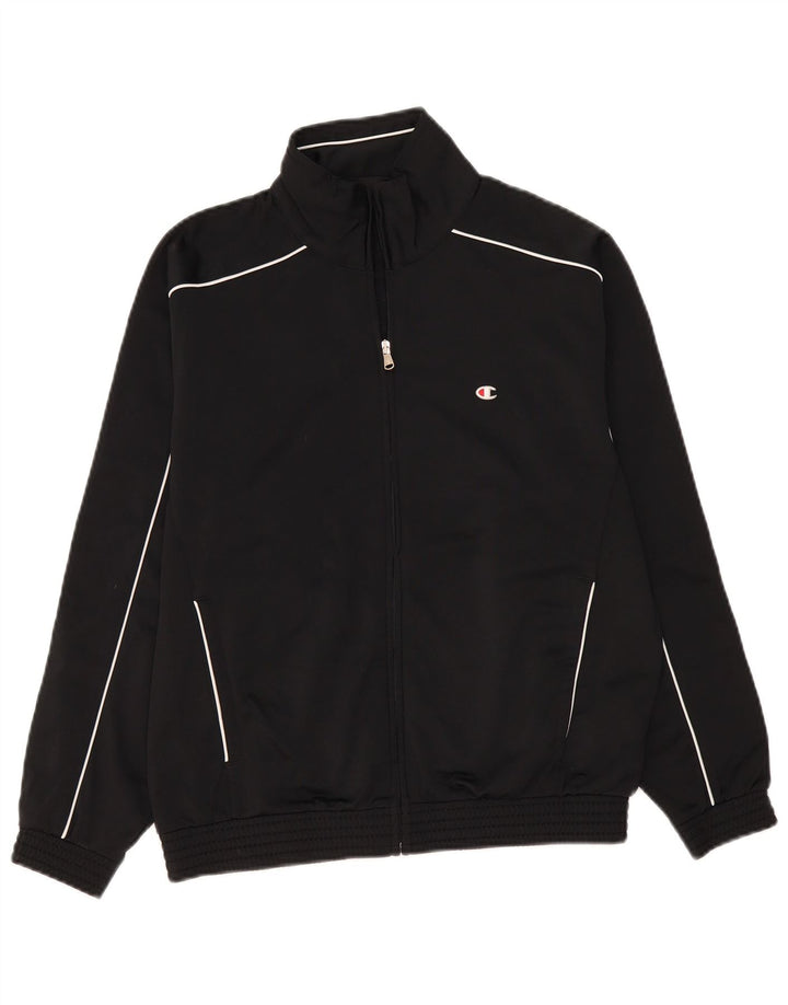 CHAMPION Chaqueta superior de chándal de corte holgado para hombre Poliéster a rayas negras pequeñas