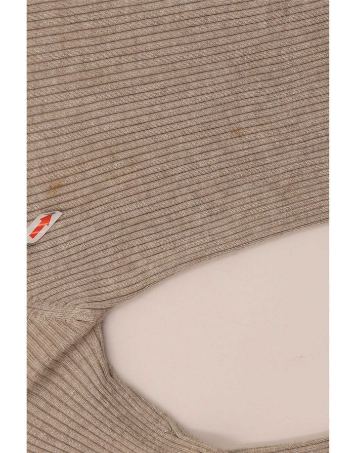Zara Mujer Top Manga Larga UK 8 Small Gris Viscosa