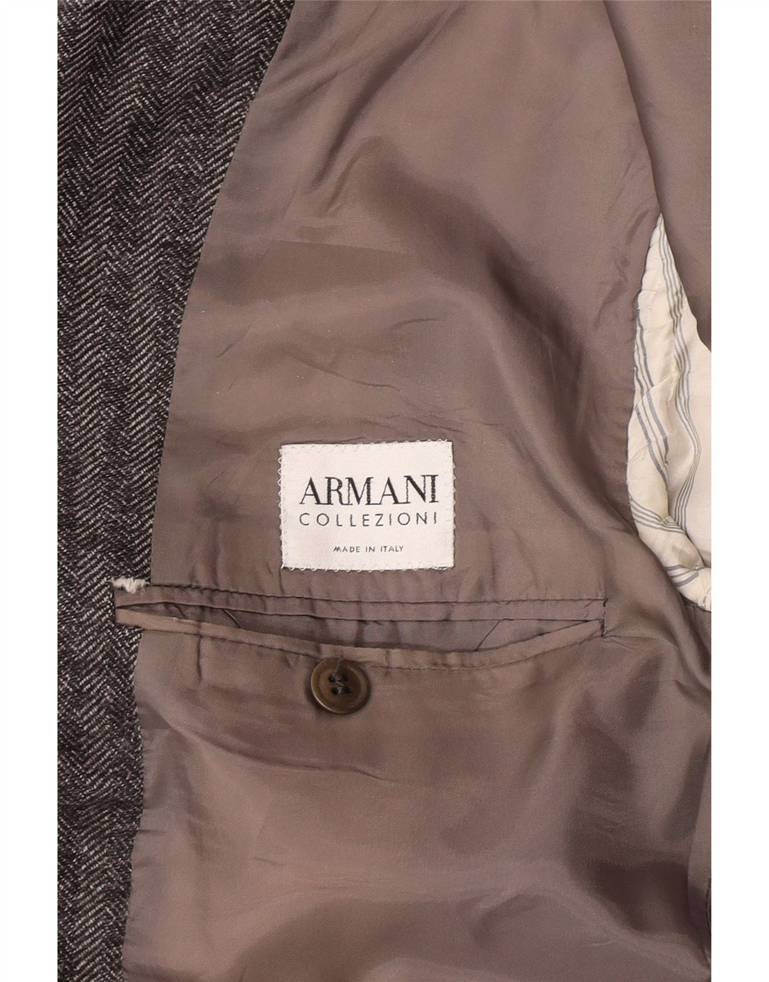 Armani Collezioni Chaqueta tipo blazer de 3 botones para hombre IT 52 XL Espiga gris