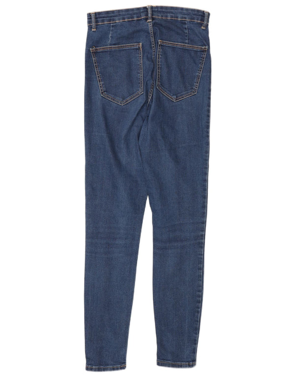 Zara Jeans Ajustados De Cintura Alta Para Mujer EU 40 Medium W30 L28 Azul