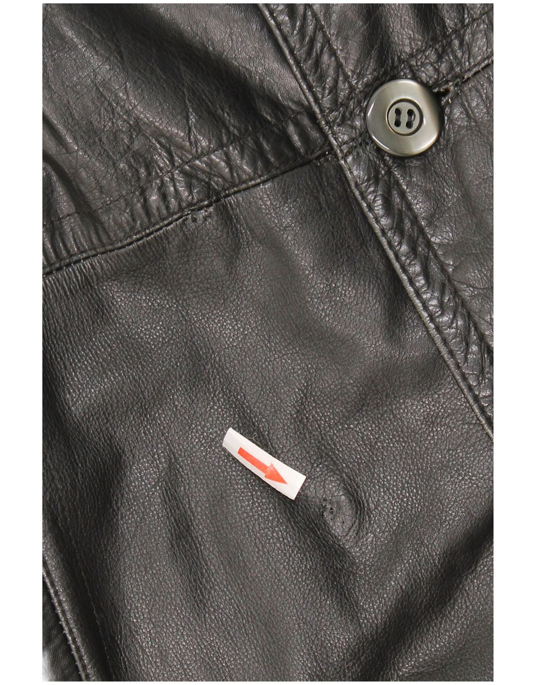 Vintage hombres cuero abrigo Reino Unido 40 cuero negro grande