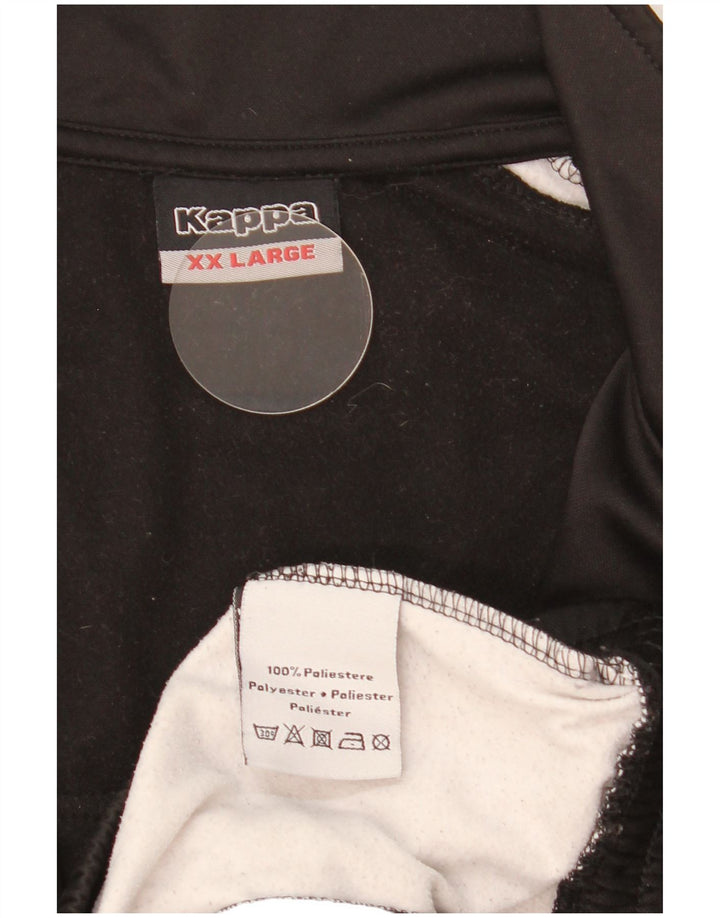 Kappa Mens Graphic Chándal Top Chaqueta 2XL Negro Colorblock Poliéster