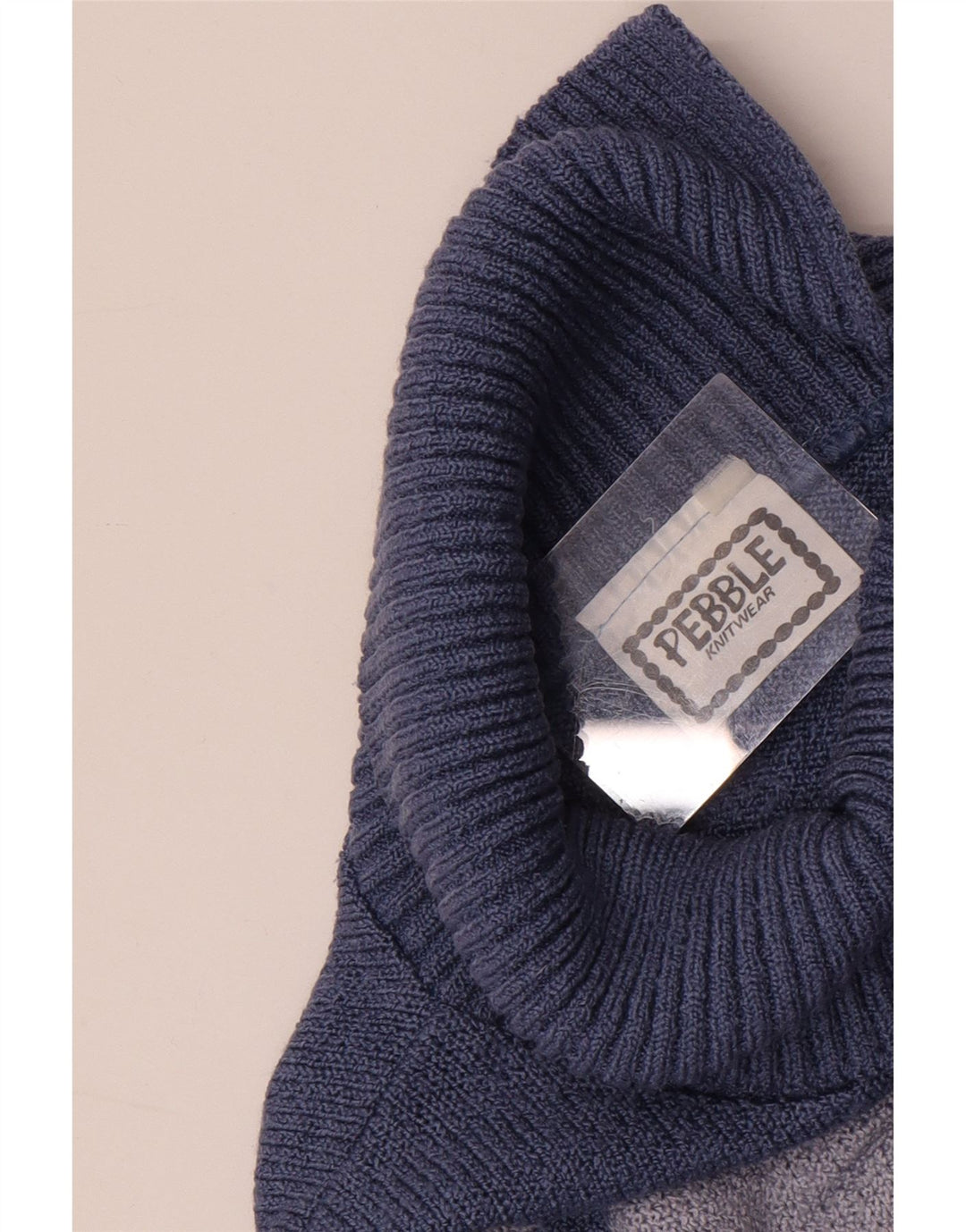 Pebble Suéter tipo jersey con cuello vuelto para mujer UK 40 Azul medio Colorblock