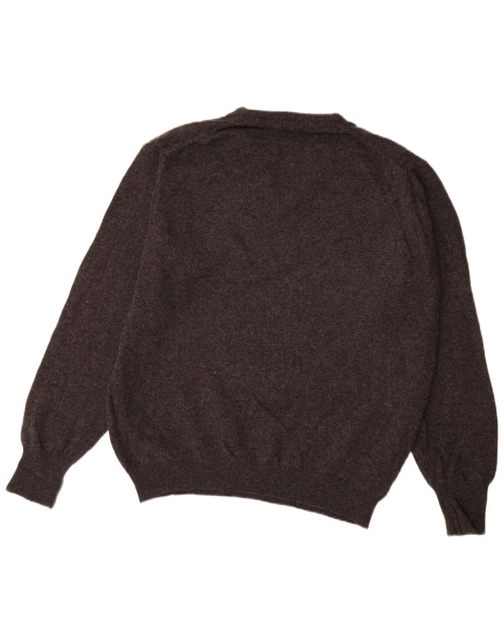Marks & Spencer Jersey con cuello en V para hombre de lana de cordero moteada gris grande