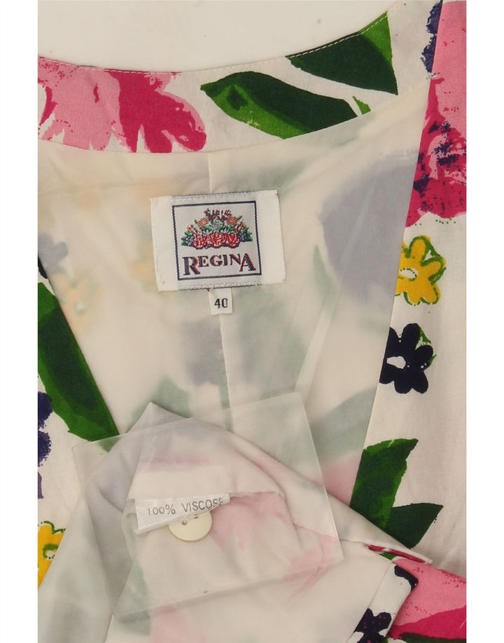 Chaleco de mujer Regina EU 40 Viscosa floral blanca mediana