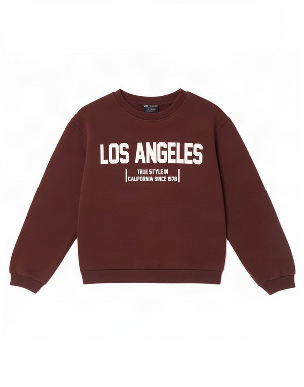 Zara Mujer Sudadera Gráfica Jumper UK 10 Small Marrón Algodón