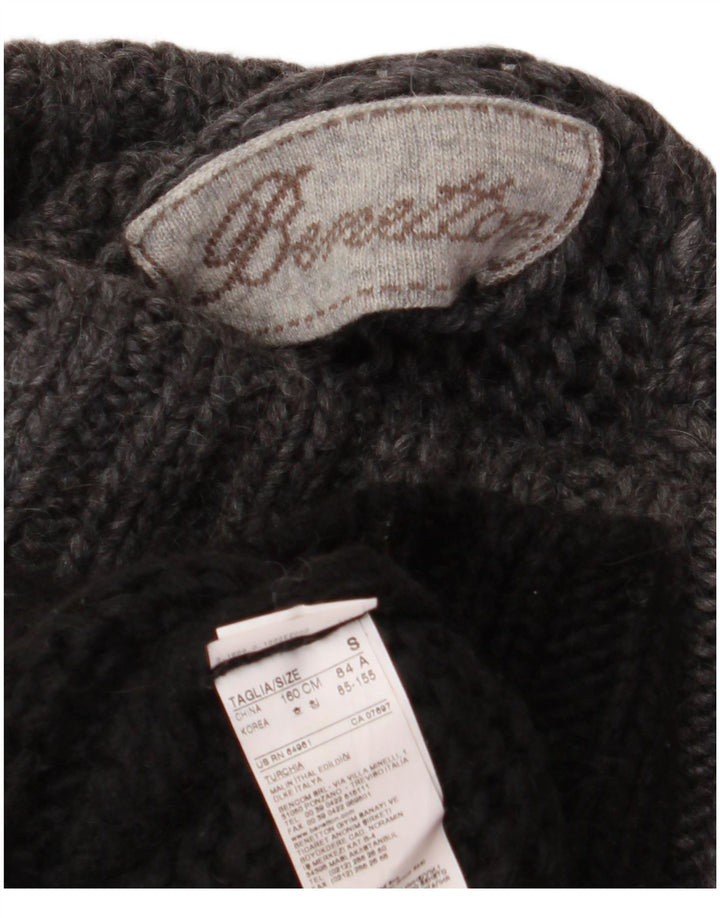Benetton Jersey De Cuello Alto Con Alas De Murciélago Para Mujer UK 40 Small Negro